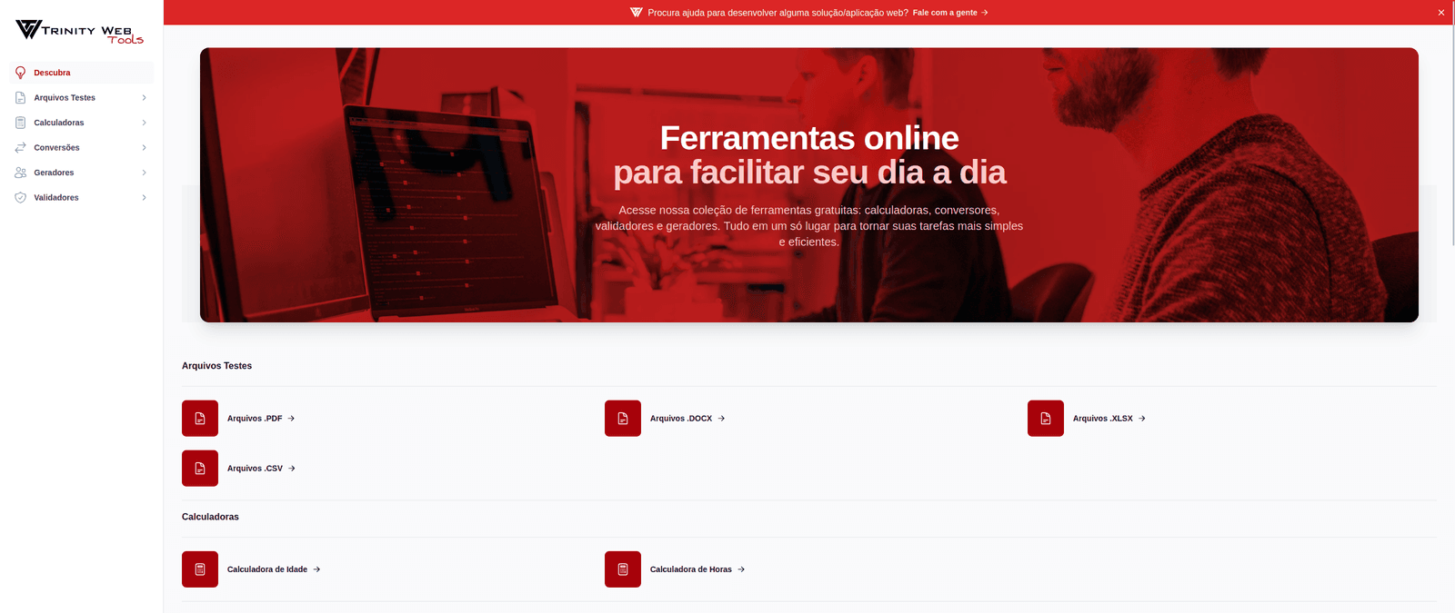 Plataforma de ferramentas online